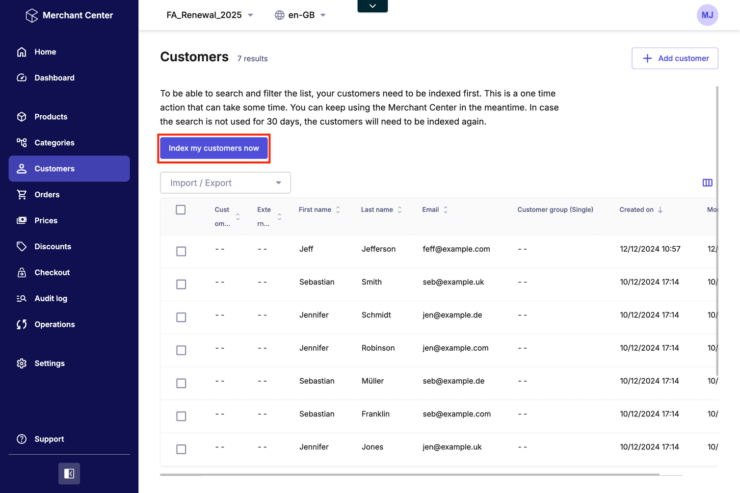11 customer search