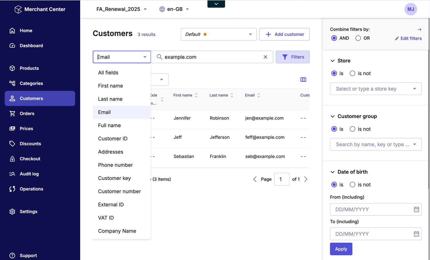 12 customer search