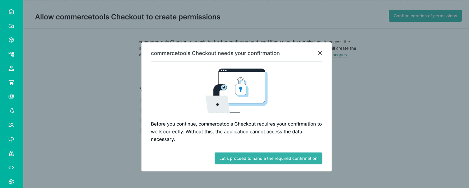 The dialog prompting to confirm permissions and subscription.