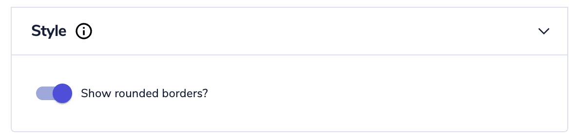 Toggle field of a Frontend component to show rounded borders