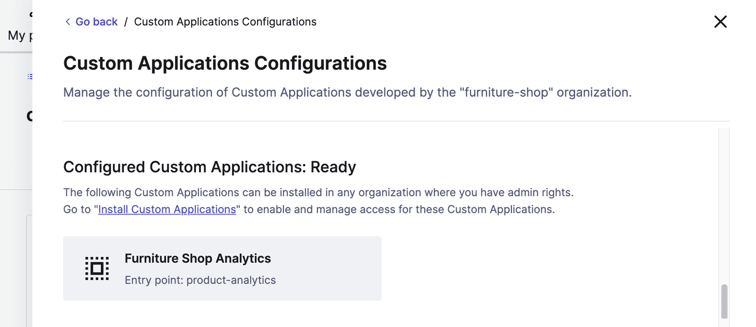 A Custom Application ready for installation.