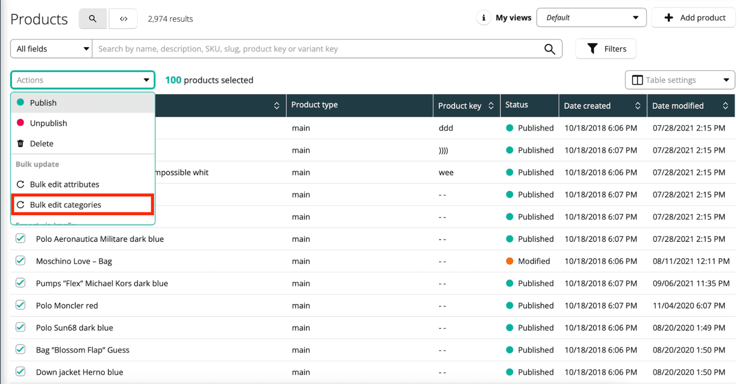 Bulk categorize option for Products.