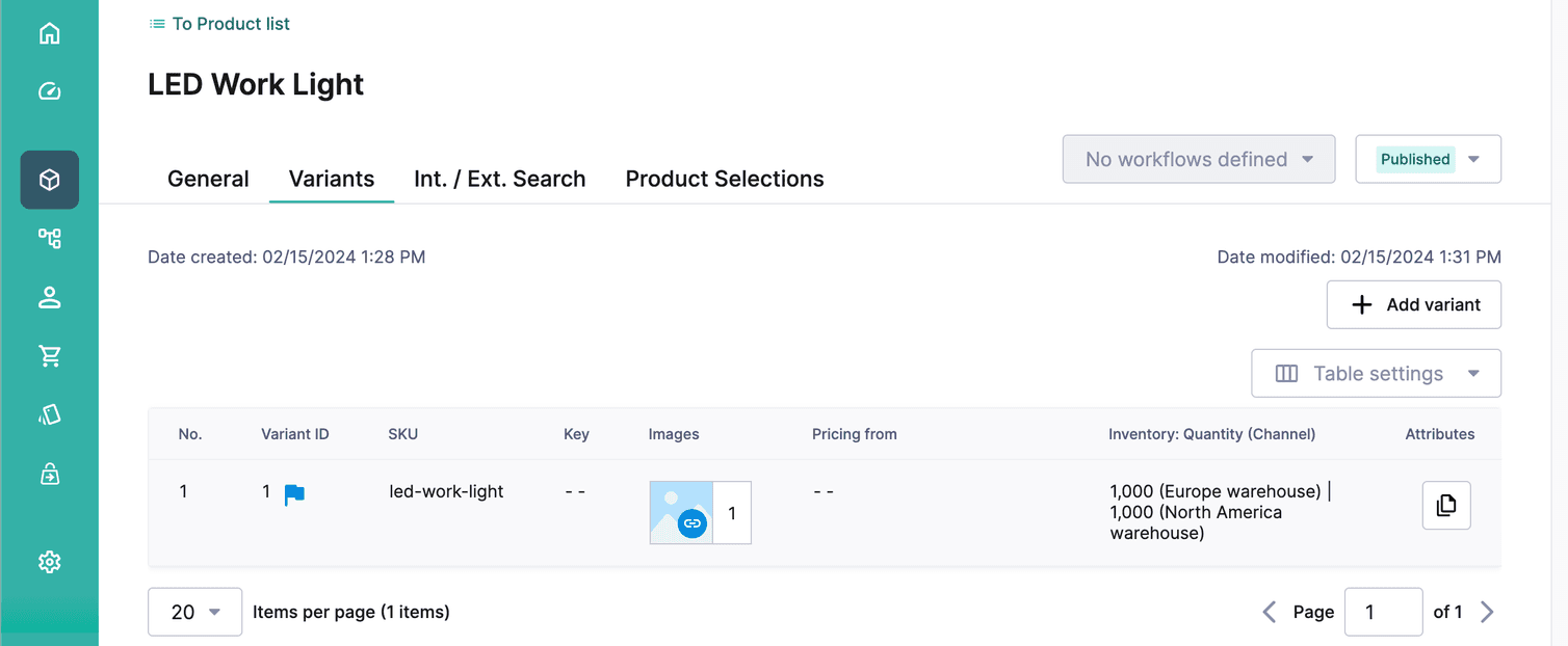 Duplicate Product Variants from the Product Variant list.