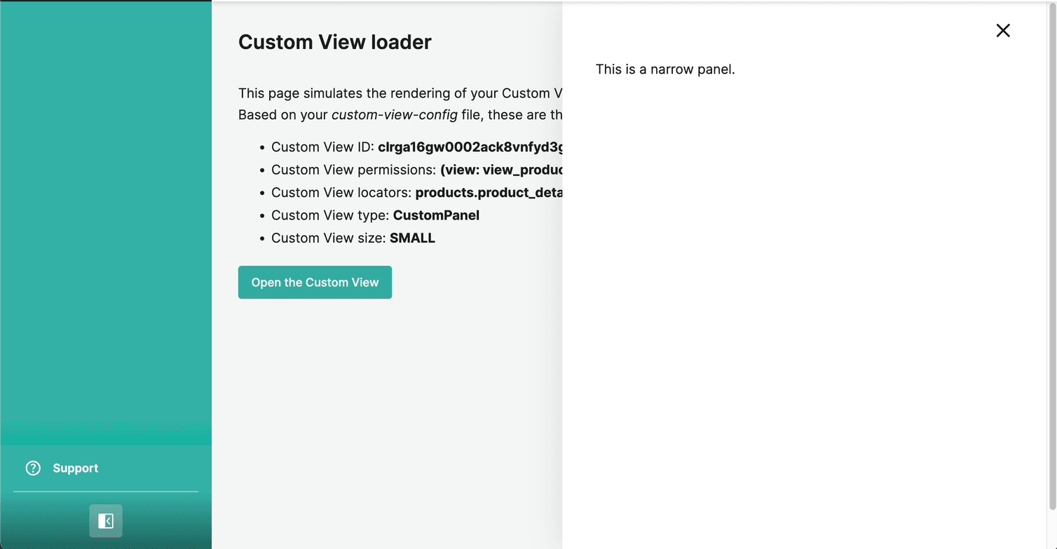 Custom Views narrow panel expanded