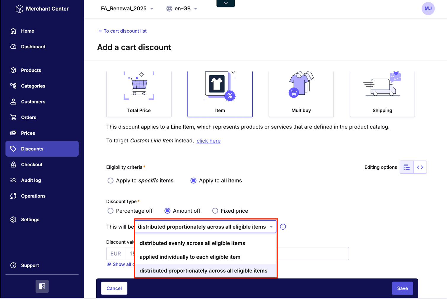 16 absolute cart discount