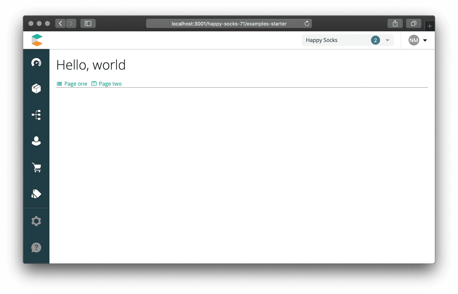 Example of starter application to get started.