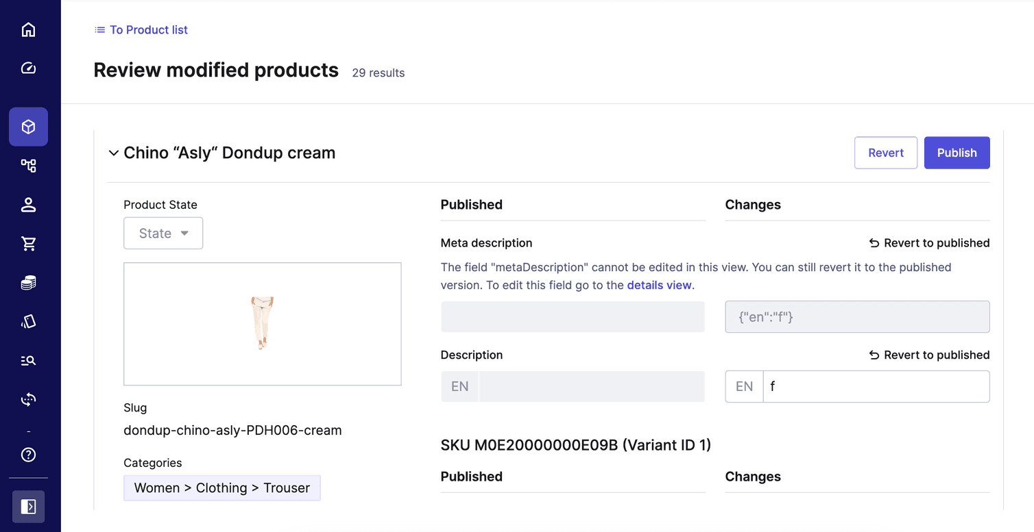 Modify Products. Examples Products | Merchant Center