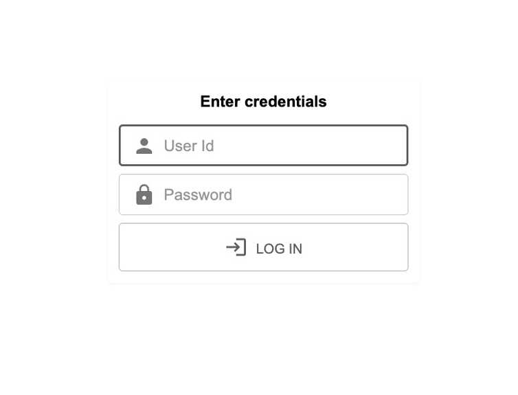 Login screen user interface